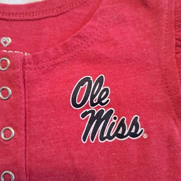 Ole Miss girls size 6-12 months bodysuit, ruffle cap sleeve, EUC - Picture 2 of 4